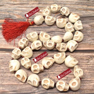 ShriRudram Skull Mala, Skull Necklace, Mala Beads, Yoga Gifts, Shiva  Kapala Prayer Beads, Kali Mala, Mund Mala 32+1 Beads Big SIze 22-23 MM