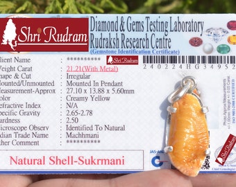 ShriRudram Natural Shukra Mani Pendant- Lab Certified , Venus Pendant , Yoga Gifts ,  Healing Pendant , Natural Stone Jewelry D52