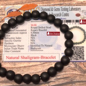 Shaligram-armband, Shaligram-stenen armband - Lab gecertificeerd, Vishnu-armband, spirituele geschenken, saligram-stenen armband, Vaishnava-cadeau