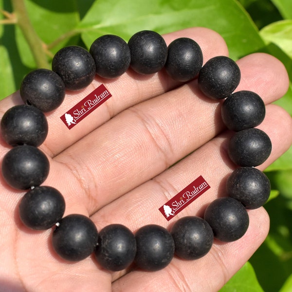 ShriRudram Karungali Bracelet Ebony Wood Wristelet Wood Bead Prayer Beads , Handmade Necklace 12 MM