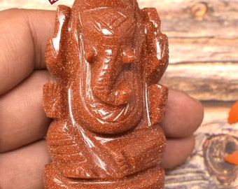 ShriRudram SunStone Ganesh Sun Stone Ganesha Top Quality Religious God Gift 87 Grams