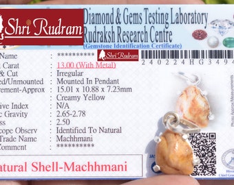 ShriRudram Natural Mach Mani Stone Pendant • Rare Fish Pearl Matsya Mani Gemstone Fish Pearl Pendant Kuber Mani stone Rare machhmani MM48