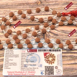 ShriRudram Sphatik Rudraksha Mala For Planet Venus Rudraksha Sphatik Japa Mala Rosary Yoga Gifts Rudraksh Clear Quartz Rosary Lab Certified
