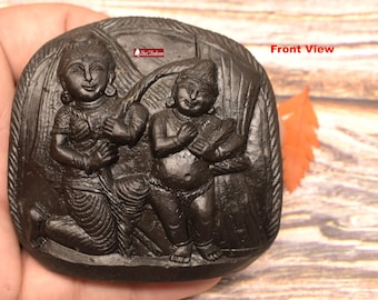 ShriRudram Damodar Murti /Yashoda Krishna Kamha Idol Carved on Sudarshan Shaligram DMD192
