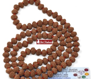 Shri Rudram 9 Mukhi Rudraksha Mala / Nine Face Rudraksh Rosary Java Lab Certified 8-9 MM
