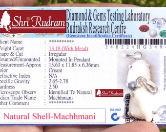 ShriRudram Natural Mach Mani Stone Pendant Rare Fish Pearl Matsya Mani Gemstone Fish Pearl Pendant Kuber Mani stone Rare machhmani MM1318