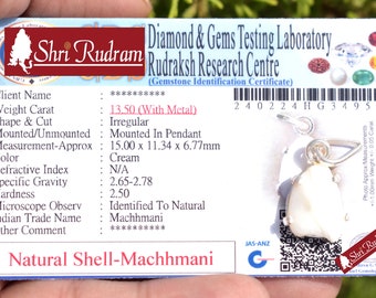 ShriRudram Natural Mach Mani Stone Pendant • Rare Fish Pearl Matsya Mani Gemstone Fish Pearl Pendant Kuber Mani stone Rare machhmani MM135