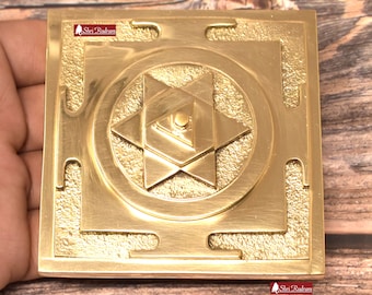 ShriRudram  Kuber Meru Yantra Pyramid In Brass Metal 5 Inch Heavy Quality Blessed And Energized For Wealth And Prosperity