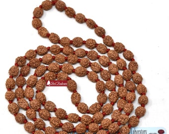 Shri Rudram 4 Mukhi Rudraksha Mala / Four Face Rudraksh Rosary Java Lab Certified