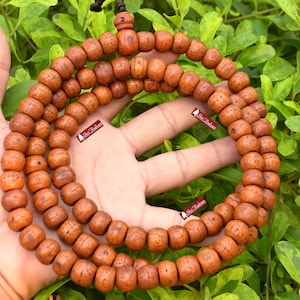 ShriRudram Natural 108 One Eye Tibetan Bodhi Seed Mala, Tibetan Buddhist Meditation Rosary, Japa Mala, Yoga Prayer Mala, Nepali Bodhi Seed