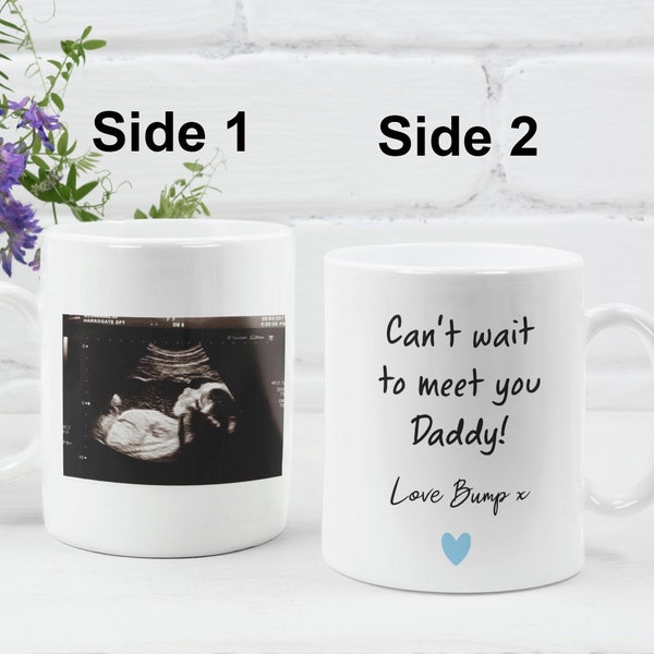 Personalised Daddy From Bump Mug, Baby Scan Photo Gift for Dad to be Birthday, Father's Day from Bump, Birthday for Dad to be, From Bump cup