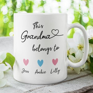 Personalised This Grandma belongs to Mug, Grandma birthday, Mother's Day Grandma Mug, To Grandma from kids, from children