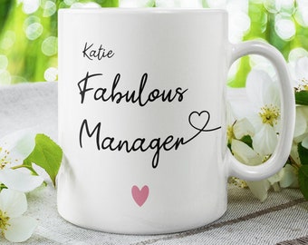 Personalised Fabulous Manager Mug, Thank you Boss Gift, Manager, Keepsake Gift, Boss Birthday for her, Manager leaving, Secret Santa Manager