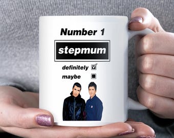 Oasis Definitely Maybe Mug for Step-Mum, Step Mum Oasis Birthday Gift, Step-Mum Oasis Fan Christmas Gift, Number One Step Mum Oasis Gift