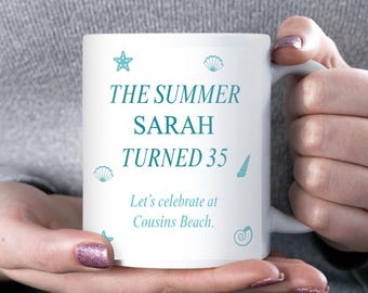 Personalised TSITP 35th Birthday Mug, Team Conrad Gift, Belly and Conrad Friend Birthday Gift, TSITP Birthday for Friend, 35th Birthday