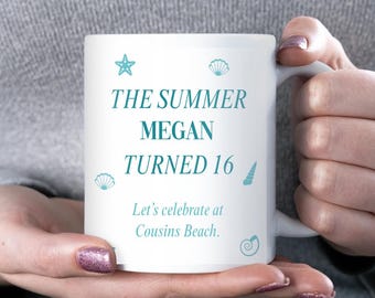 Personalised TSITP 16th Birthday Mug, Team Conrad Gift, Belly and Conrad Friend Birthday Gift, TSITP Birthday for Friend, 16th Birthday