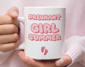 Pregnant Girl Summer Mug, Fun Pregnancy Gift for Friend, Mum To Be Mug, Hot Girl Summer Parody, Baby Shower Gift, Maternity Leave Present