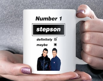 Funny Oasis Fan Mug for Step-Son, Number 1 Stepson Definitely Maybe Mug, Funny Step-Son Oasis Birthday Gift, Oasis Stepson Christmas Present