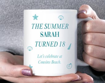 Personalised TSITP 18th Birthday Mug, Team Conrad Gift, Belly and Conrad Friend Birthday Gift, TSITP Birthday for Friend, Conrad Fisher Gift