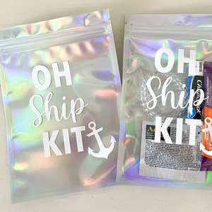 Oh Ship Kit, Nautical Bachelorette Party, Cruise Kit, Cruise Hangover Kit, Hangover Recovery Kit BAG ONLY, Holographic Hangover Bag