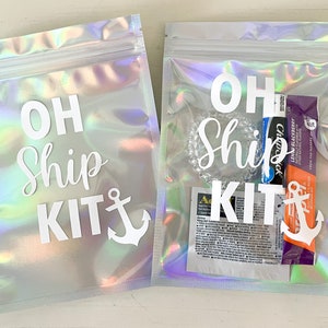Oh Ship Kit, Nautical Bachelorette Party, Cruise Kit, Cruise Hangover Kit, Hangover Recovery Kit BAG ONLY, Holographic Hangover Bag