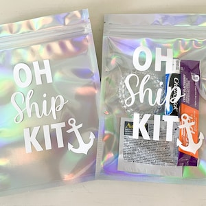 Oh Ship Kit, Nautical Bachelorette Party, Cruise Kit, Cruise Hangover Kit, Hangover Recovery Kit BAG ONLY, Holographic Hangover Bag