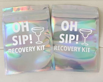 Holographic Bachelorette Party Recovery Kit Bag - Oh Sip!