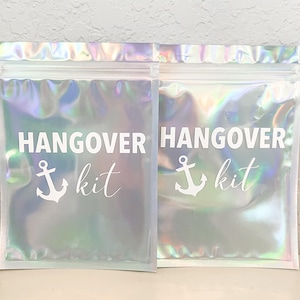 Holographic Nautical Hangover Kit Bag: Bachelorette Party Favor (BAG ONLY)
