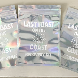 Coastal Bachelorette Recovery Kit Bag: Last Toast on the Coast Favor