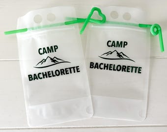 Camp Bachelorette Party Last Trail Before the Veil Camp Themed Favors Drink Pouches Camp Party Favors Camp Bach Bach in the Woods Camp Bride
