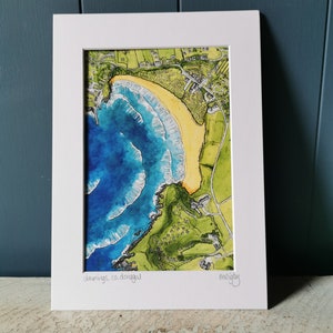 Illustrierte Luftbildkarte von Downings Co Donegal