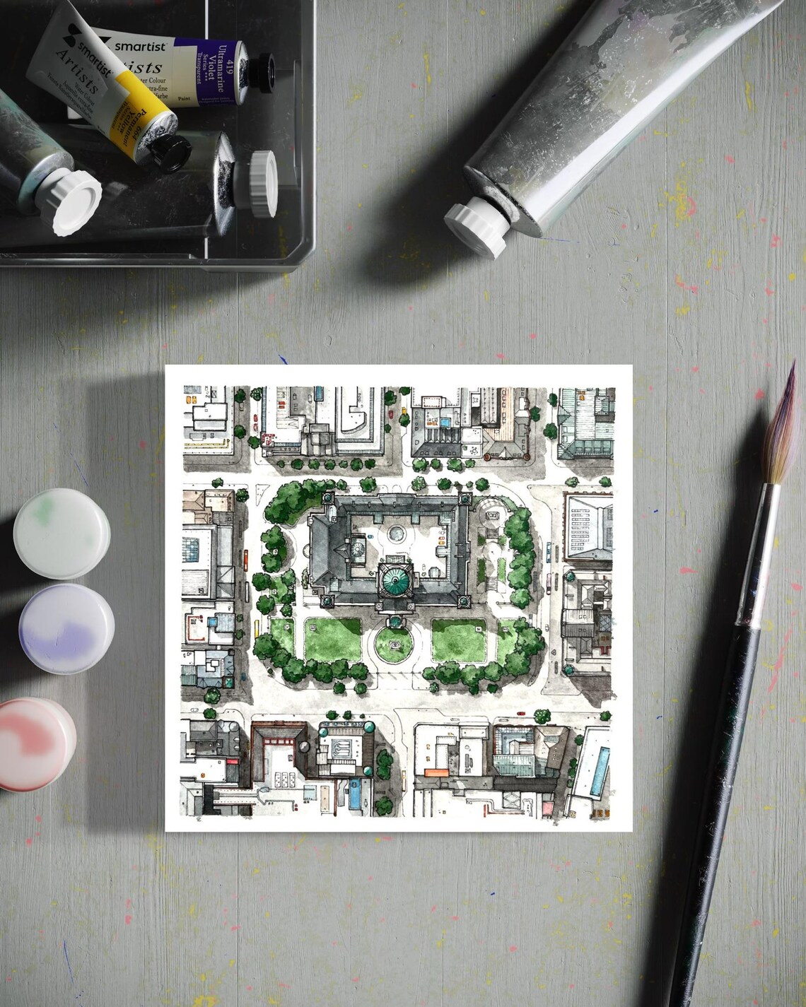Belfast City Hall Illustrated Aerial Map Print - Etsy