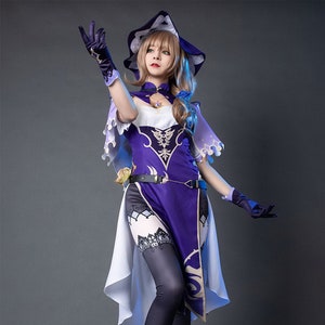 Genshin Impact Thunder Lisa Women Cosplay Costume Game Dress - Etsy