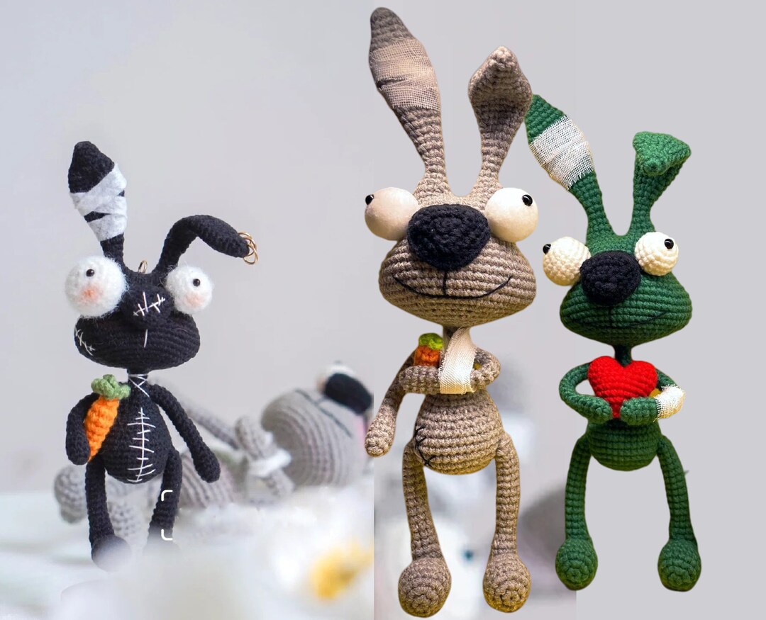 Unique Injured Bunny Crochet Pattern for Amigurumi Voodoo Rabbit - Etsy