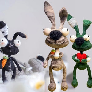 Unikt virkmönster för skadad kanin för Amigurumi Voodoo Rabbit