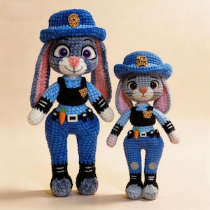 Zootopia Inspired Judy Hopps Doll Crochet Pattern Bunny Judy’s police uniform PDF