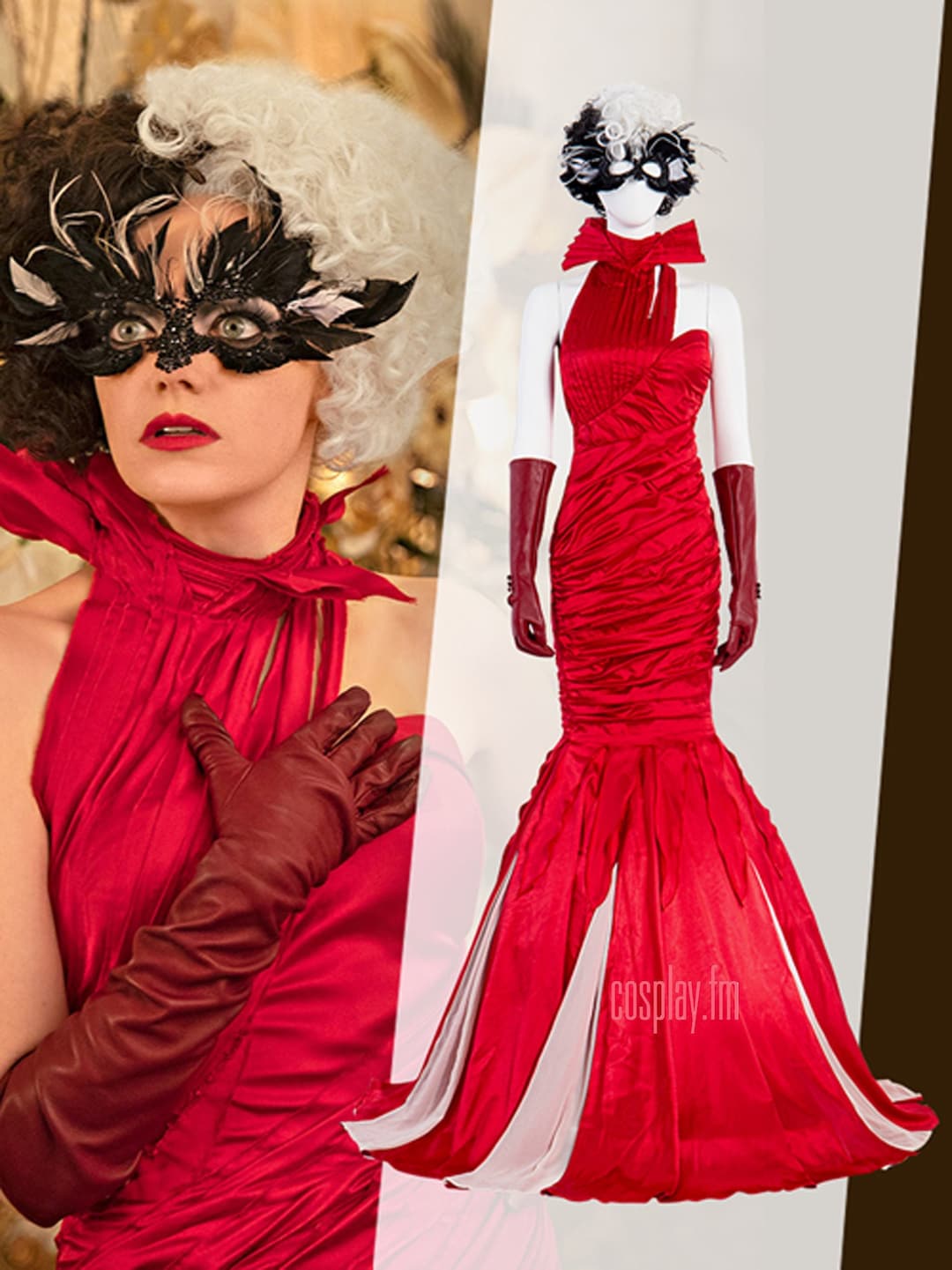 2021 Movie Cruella Cruella De Vil Outfits Halloween Carnival Suit