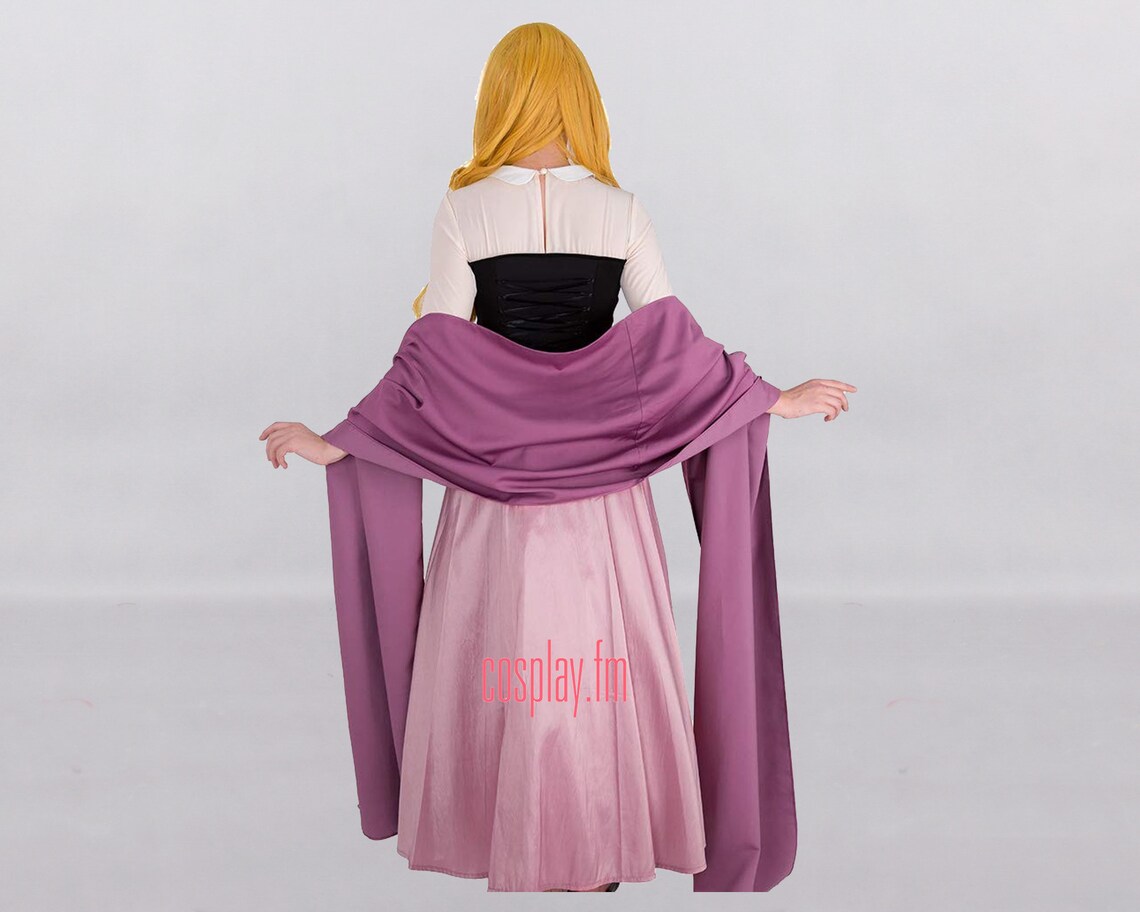 Aurora Peasant Dress Briar Rose Costume Outfit With Shawl Etsy