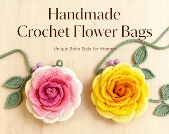 Crochet Camellia Bag Pattern PDF | Boho Flower Crossbody Bag | Instant Download | Beginner-Friendly