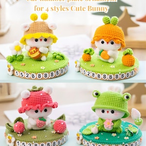 4 in 1 Handmade Rabbit Ornament Crochet Pattern - Instant Download PDF Tutorial