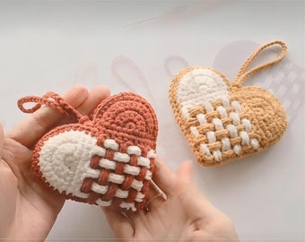 DIY Heart Pendant AirPods Case Crochet Pattern - Instant Download