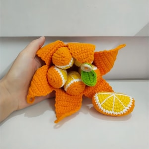 Modèle de pendentif bohème au crochet dans un joli orange Téléchargement immédiat image 3