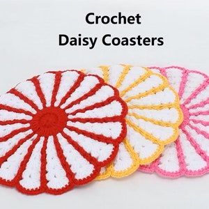 Sottobicchieri colorati a forma di margherita all'uncinetto - Decorazione fai da te per la casa