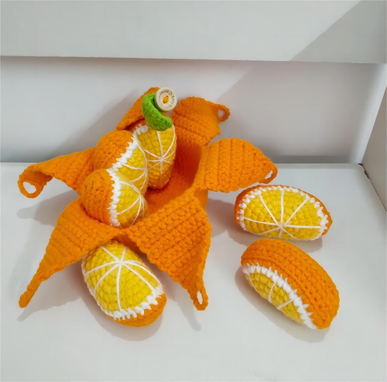 Modèle de pendentif bohème au crochet dans un joli orange Téléchargement immédiat image 4