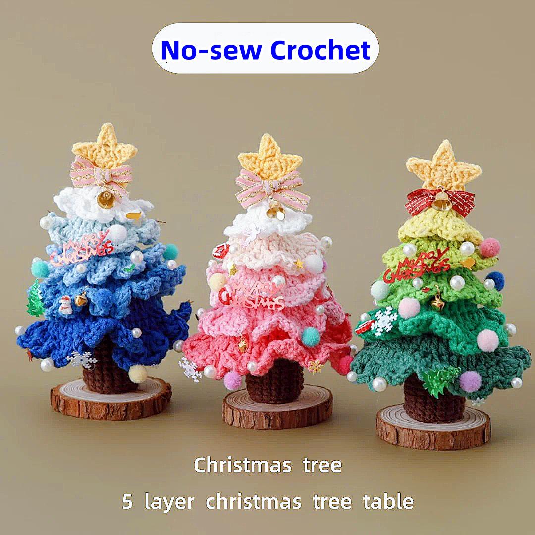 3in1 Christmas Tree Crochet Pattern Set - Colorful Jenga Tree, Key
