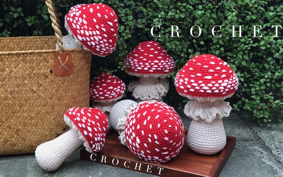 Handmade Crochet Amigurumi Mushroom Pattern - Easy DIY Tutorial