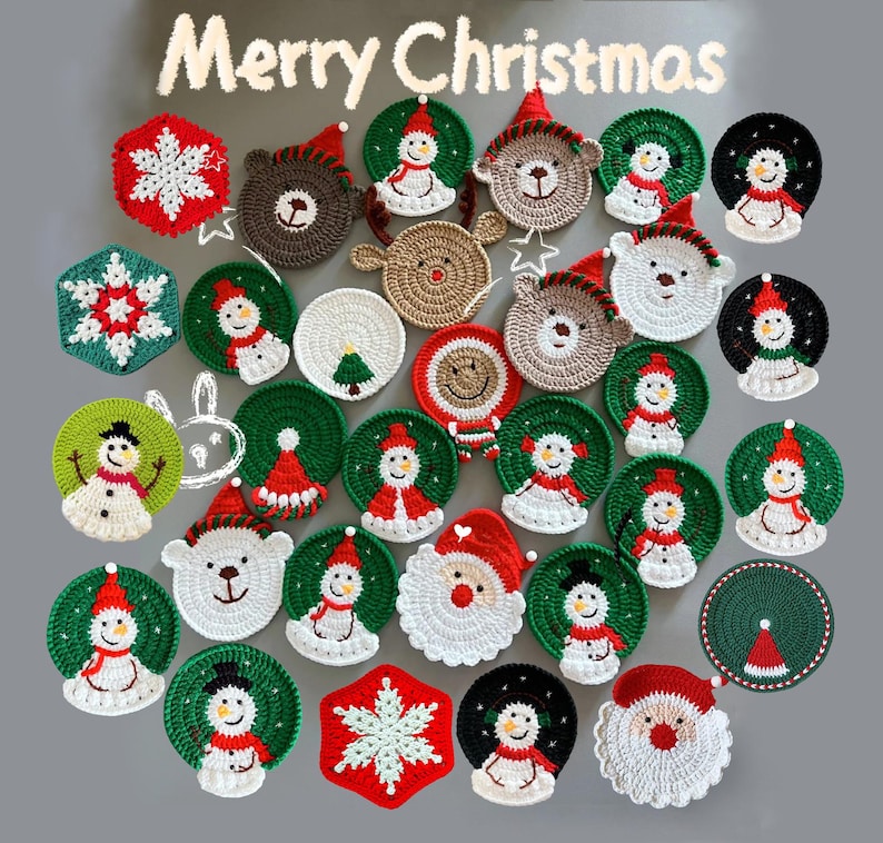 Crochet Christmas coasters