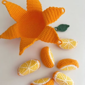 Modèle de pendentif bohème au crochet dans un joli orange Téléchargement immédiat image 7