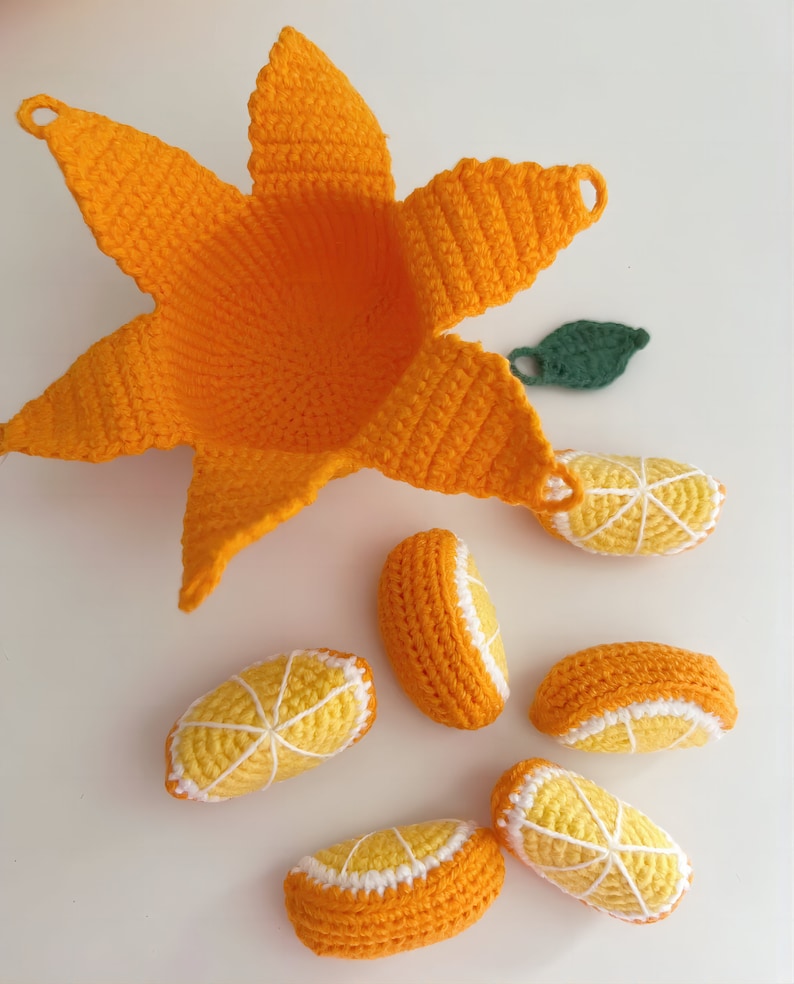 Modèle de pendentif bohème au crochet dans un joli orange Téléchargement immédiat image 7