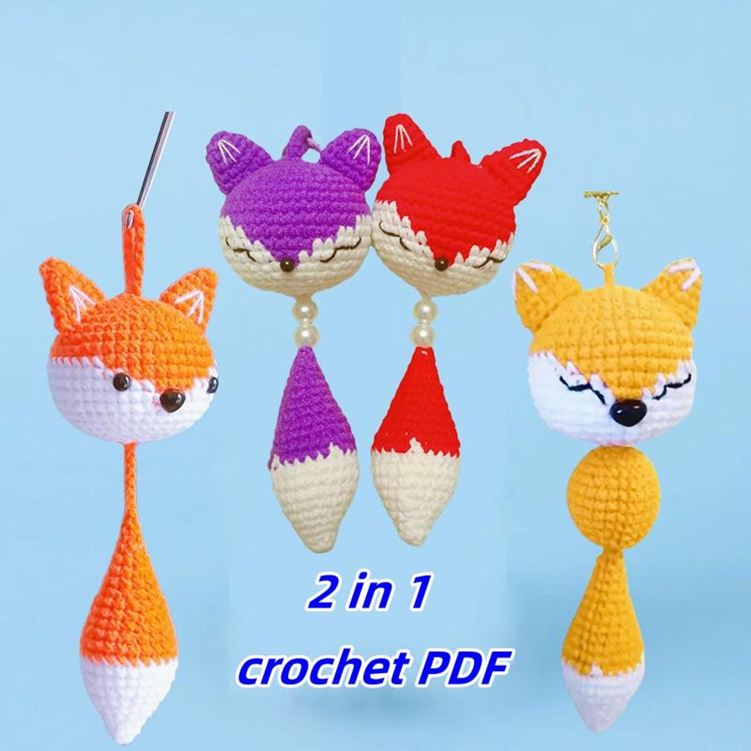 No Sew 2-in-1 Adorable Little Fox Pendant Crochet Pattern - Etsy
